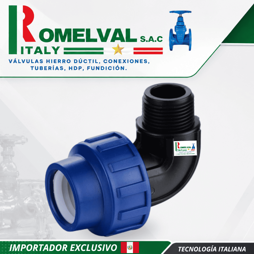 Codo rosca macho HDPE